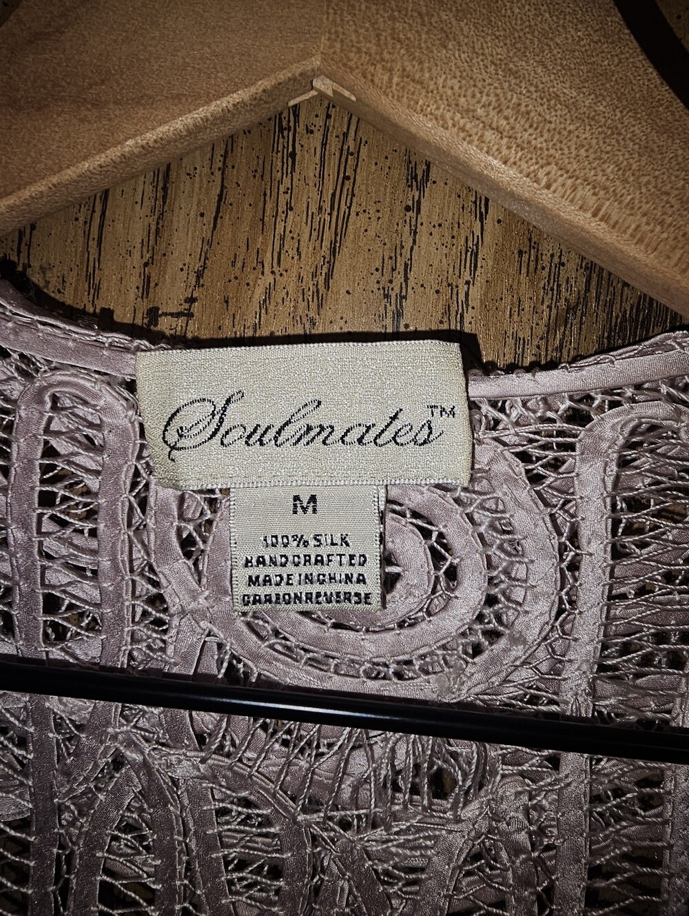 SOULMATES Silk Ribbon Embroidered Rhinestone Collared Formal Jacket - Medium - Picture 8 of 8